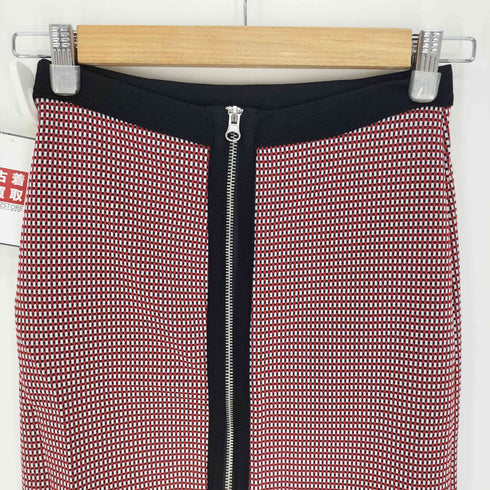 ザラ ZARA モノグラム柄 フロントジップ タイト スカート レディース JPN:M