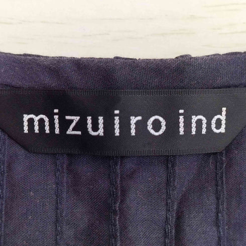 ミズイロインド mizuiro ind ピンタック Vネック ブラウス レディース