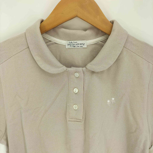 サリースコット Sally Scott 丸襟 チビ襟 ワンポイントロゴ S/S 鹿の子 ポロシャツ レディース import:M