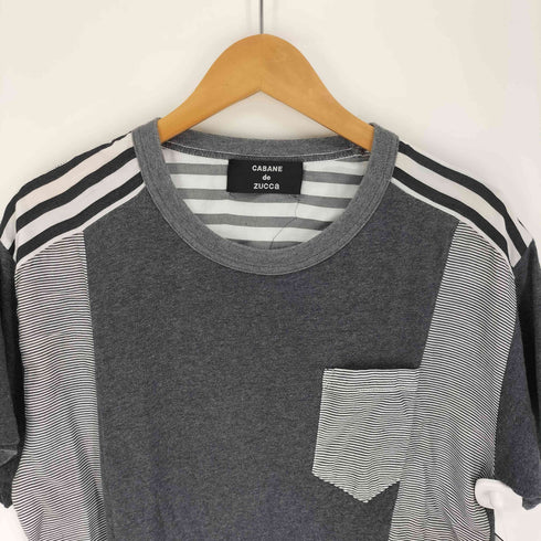 カバンドズッカ CABANE de ZUCCa マルチストライプ クレイジーパターン 切替 Tシャツ メンズ JPN:M