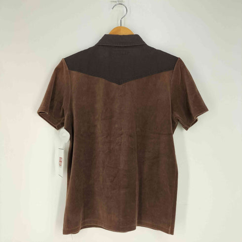 ハムネット HAMNETT 日本製 スナップボタン 切替 ベルベット ポロシャツ メンズ import:M