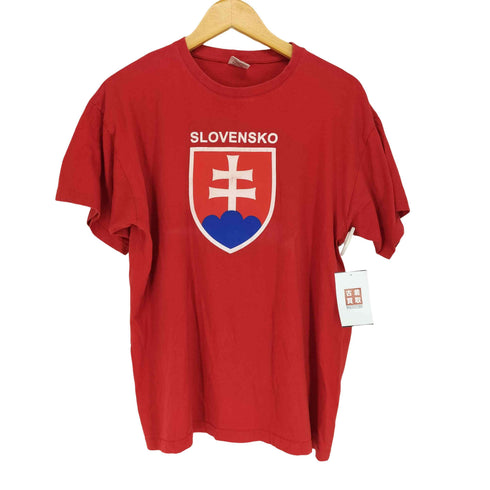SLOVENSKO フロントプリントクルーネックTシャツ メンズ JPN:L
