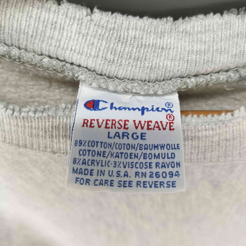 チャンピオン Champion 90S USA製 REVERSE WEAVE 刺繍タグ 全目無し クルーネックスウェット メンズ JPN:L