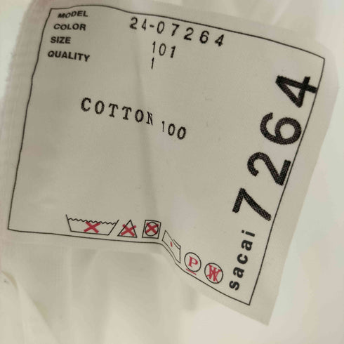 サカイ Sacai 24SS Cotton Jersey Pullover レディース JPN:1