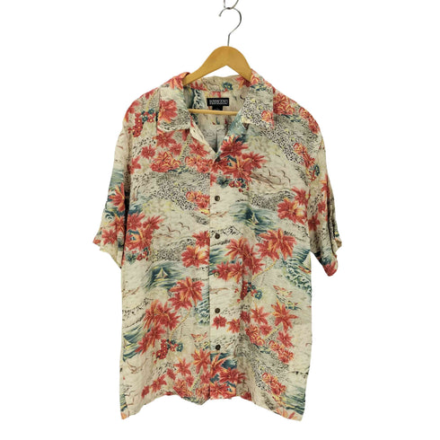 ランズエンド LANDS END 00s 100%レーヨン 開襟 アロハシャツ メンズ JPN:L