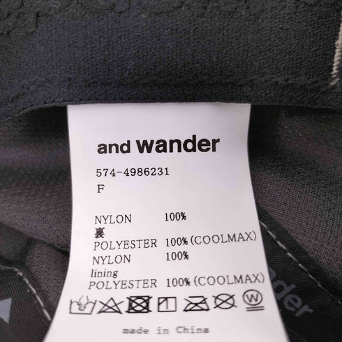 アンドワンダー and wander JQ tape cap メンズ FREE