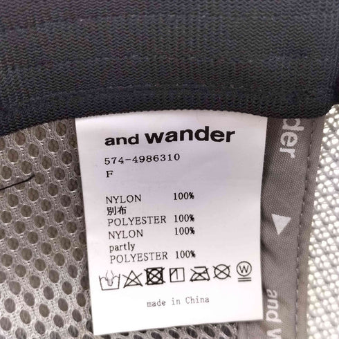 アンドワンダー and wander back mesh cap メンズ FREE