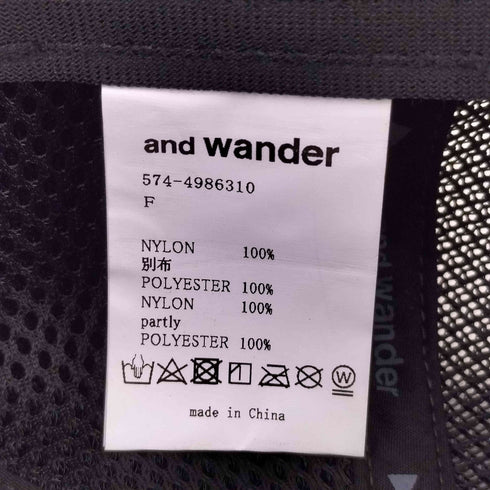アンドワンダー and wander back mesh cap メンズ FREE