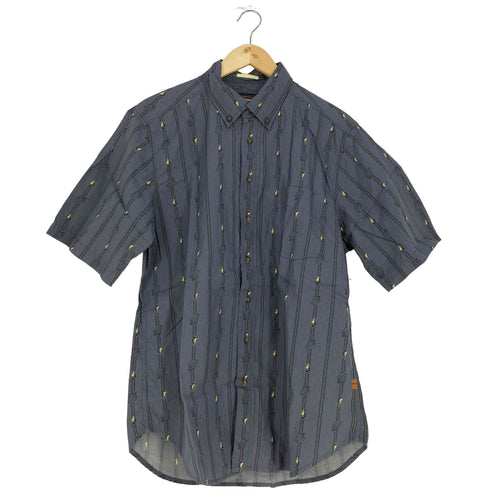 レインスプーナー Reyn Spooner 貝 ストライプ コットン ボタンダウンシャツ メンズ import:M