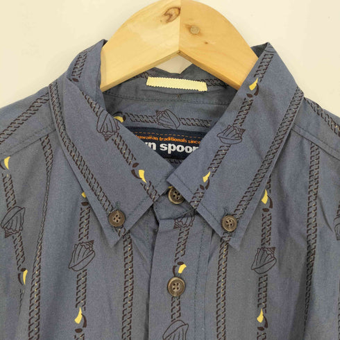 レインスプーナー Reyn Spooner 貝 ストライプ コットン ボタンダウンシャツ メンズ import:M
