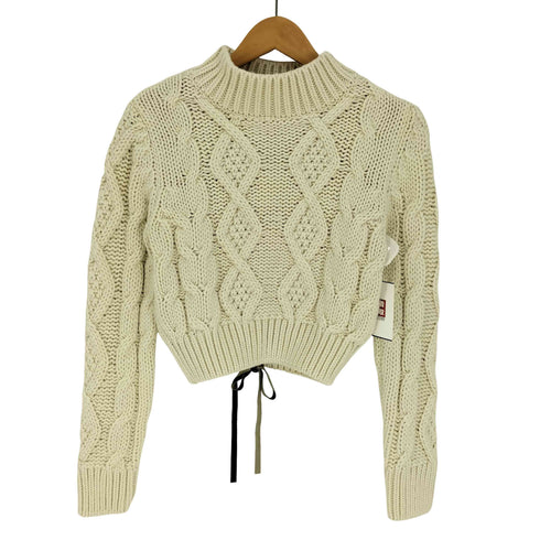 ザラ ZARA Cable knit open back sweater オープン バック ケーブル ニット セーター レディース import:S