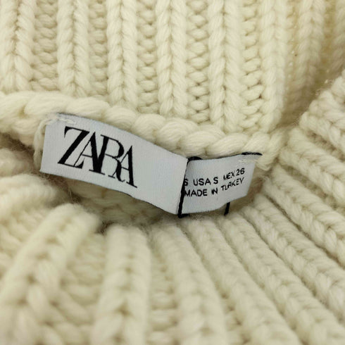 ザラ ZARA Cable knit open back sweater オープン バック ケーブル ニット セーター レディース import:S