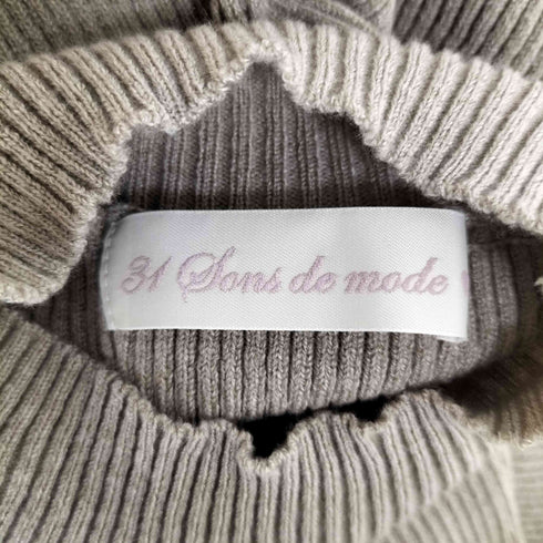 トランテアンソンドゥモード 31 Sons de mode ハイネック ロング ニット ワンピース レディース FREE