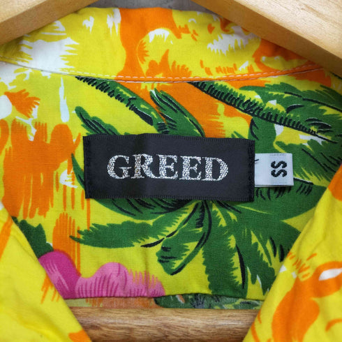 GREED パームツリー ハイビスカス プリント半袖アロハシャツ メンズ SS