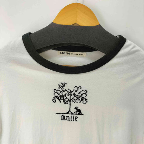 マルシャンブルドゥシャーム Malle chambre de charme 40/2天竺Tree刺繍Tシャツ レディース FREE
