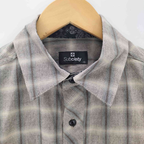 サブサエティ Subciety ペイズリー柄切替チェックシャツ メンズ JPN:S