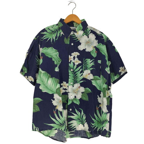 Stitch HAWAIIAN 花柄 コットン アロハシャツ メンズ import:XL