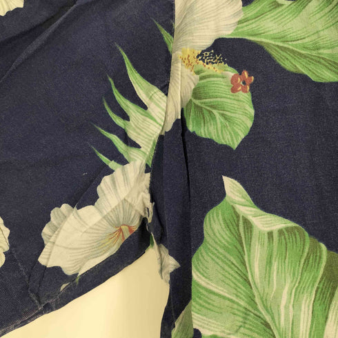 Stitch HAWAIIAN 花柄 コットン アロハシャツ メンズ import:XL