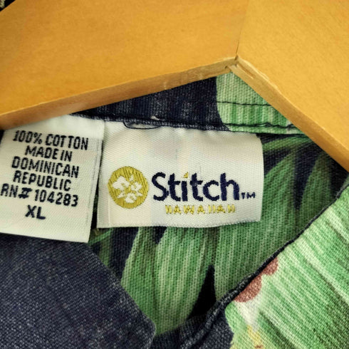 Stitch HAWAIIAN 花柄 コットン アロハシャツ メンズ import:XL