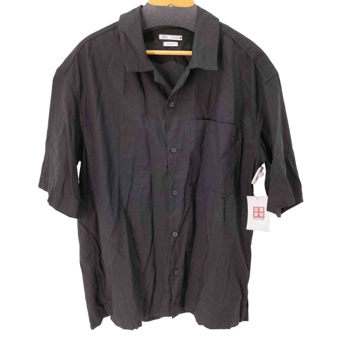 ザラ ZARA REGULAR FIT S/S オープンカラーシャツ メンズ import:L