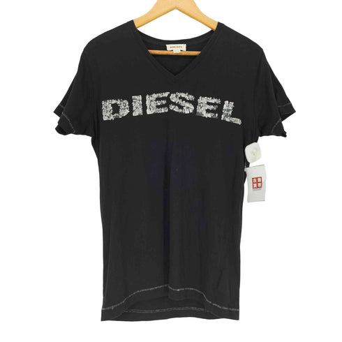 ディーゼル DIESEL ロゴプリントVネックTシャツ Y2K メンズ JPN:S