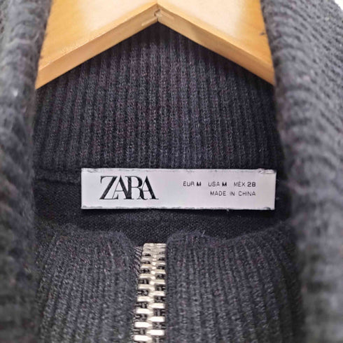 ザラ ZARA ハーフジップ ニットワンピース レディース import:M