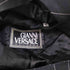 ジャンニヴェルサーチ GIANNI VERSACE イタリア製 シルク ウール ストライプ 変形 パターン 比翼 ジップアップ ベスト レディース EUR:40