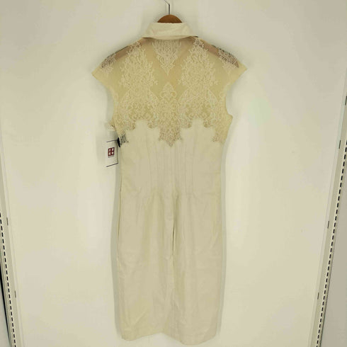 クロエ Chloe 丸襟 花柄 レース 切替 ノースリーブ ワンピース レディース