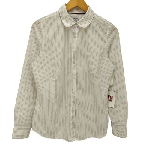 ブルックスブラザーズ BROOKS BROTHERS FITTED NON IRON 丸襟 ストライプ L/S ドレス シャツ レディース 6