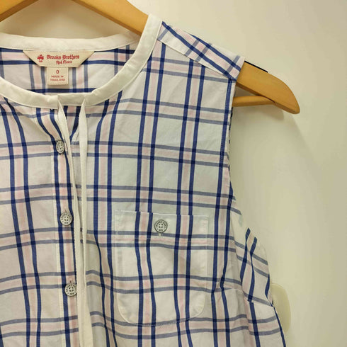 ブルックスブラザーズレッドフリース BROOKS BROTHERS REDFLEECE チェック プルオーバー ノースリーブ ブラウス レディース 0