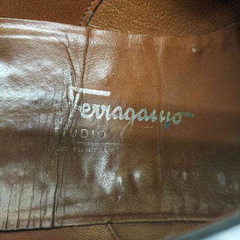 サルヴァトーレフェラガモ Salvatore Ferragamo モンクストラップレザーシューズ メンズ UK:7.5