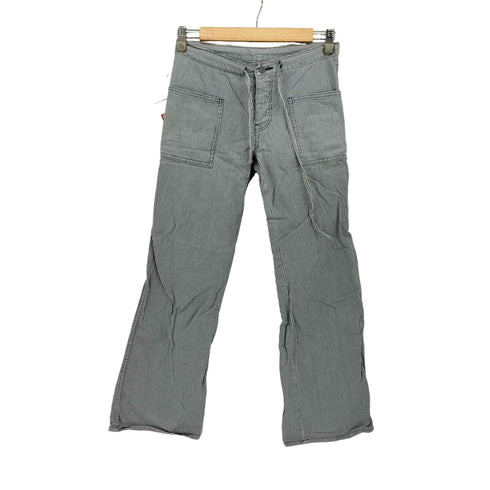 GROWN IN THE SUN ヒッコリーストライプ フレア ワークパンツ レディース O