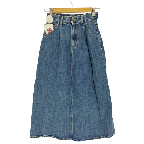 リー Lee 別注 5P ジップアップ タック デニム マキシスカート レディース S