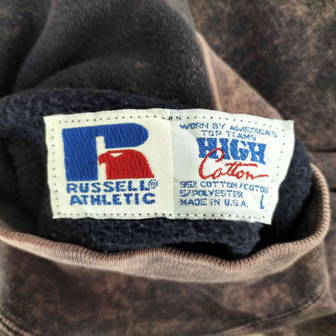 ラッセルアスレチック RUSSELL ATHLETIC 90s USA製 HIGH Cotton ロゴ刺繍 プリント ハイネック スウェット メンズ import:L
