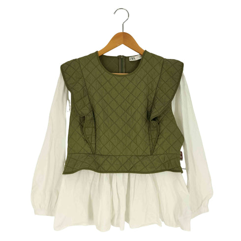 ザラ ZARA Contrast Quilting Blouse コントラスト キルティング ブラウス レディース import:L