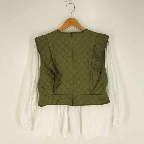 ザラ ZARA Contrast Quilting Blouse コントラスト キルティング ブラウス レディース import:L