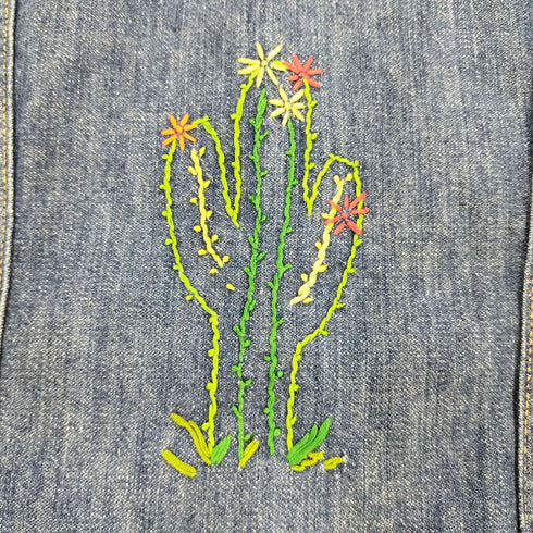 ラングラー Wrangler 70-80s USA製 刺繍 スナップボタン デニムジャケット レディース import:M