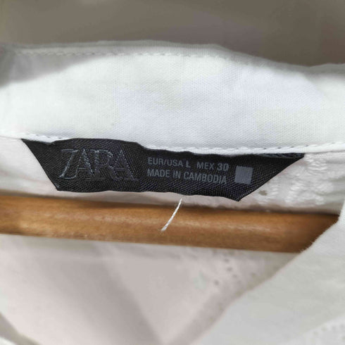 ザラ ZARA カットワークエンブロイダリーブラウス レディース import:M
