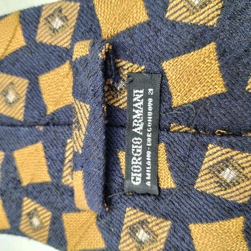 ジョルジオアルマーニ Giorgio Armani 90S イタリア製 黒タグ 織り 総柄 シルク ネクタイ メンズ
