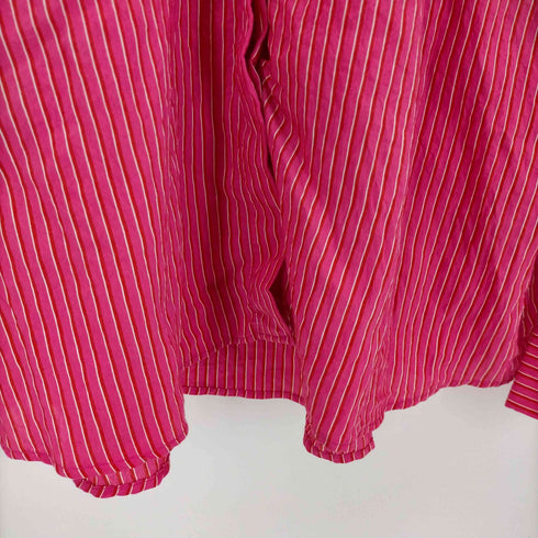 ザラ ZARA ストライプ フルイドシャツ レディース import:M
