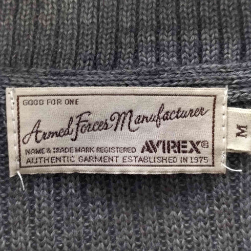 アヴィレックス AVIREX ラムレザー切替 ドライバーズニット ダブルジップ Y2K ARCHIVE メンズ JPN:M