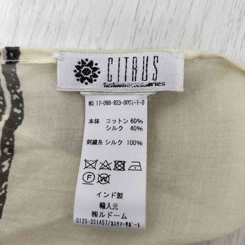 シトラス CITRUS インド製 コットンシルク 総柄 大判 ストール レディース