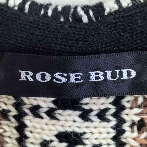 ローズバッド ROSE BUD リネンコットン フリンジ ノースリーブ ニット ベスト レディース FREE
