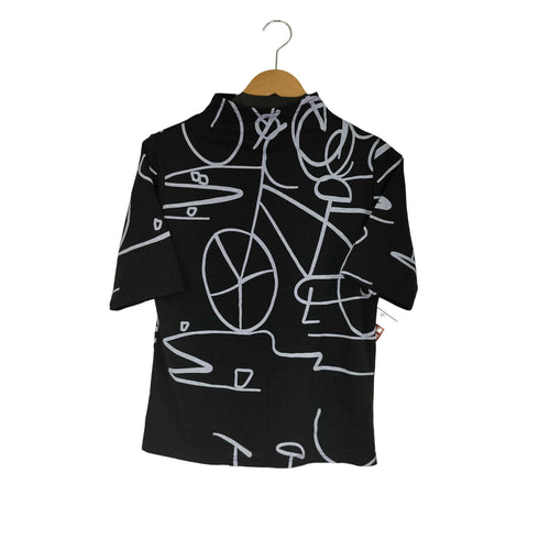 コイビトミサキ koibito misaki モックネックプリントデザインカットソー レディース M-L