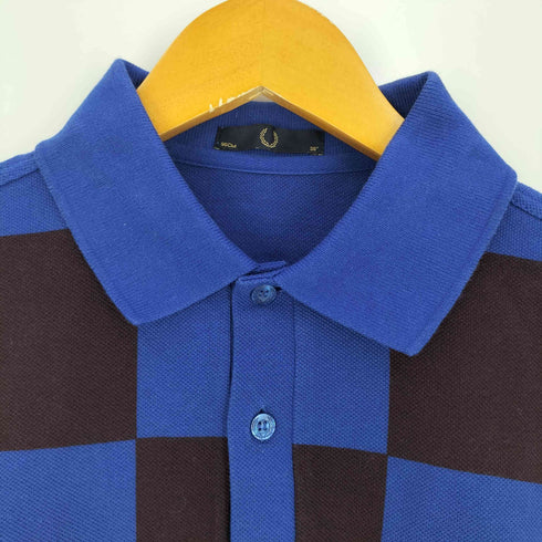 フレッドペリー FRED PERRY ロゴ刺繍 ブロックチェック 鹿の子 ポロシャツ メンズ 38