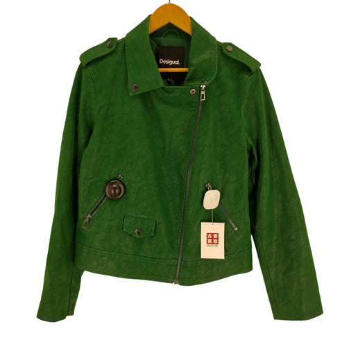 デシグアル Desigual テクスチャー バイカージャケット レディース import:XL