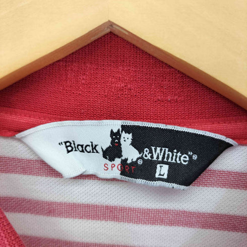ブラックアンドホワイト BLACK&WHITE 半袖ボーダーポロシャツ メンズ L