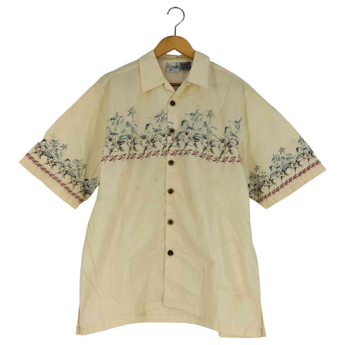 オーシャンパシフィック Ocean Pacific 両面プリント ハイビスカス コットン アロハシャツ メンズ import:S