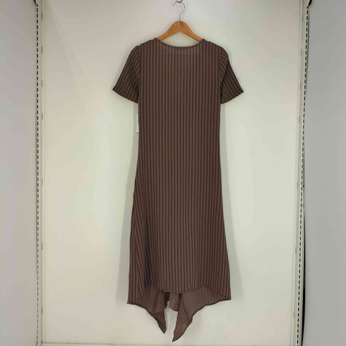 ザラ ZARA ストライプ シャーリング Vネック ワンピース ドレス レディース import:S