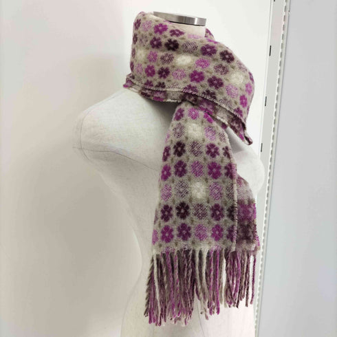 アフタヌーンティーワードローブ AFTERNOONTEA WARDROBE BRONTE社 Finest Country Fabrics 英国製 花柄 総柄 ウール フリンジ マフラー レディース